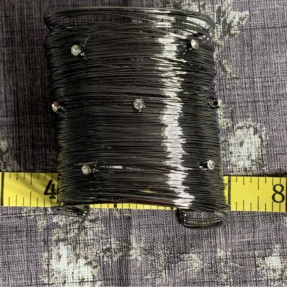 Brand New Metal Strands Crystal Cuff Bracelet - Picture 10 of 10